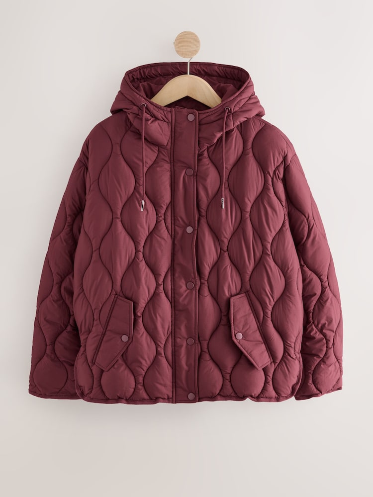 Berry Red Lightweight Quilted Jacket - Image 1 of 4 Berry Red Lightweight Quilted Jacket - Image 1 of 4