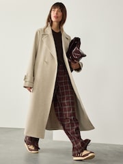 Cream Long Maxi Coat - Image 1 of 9