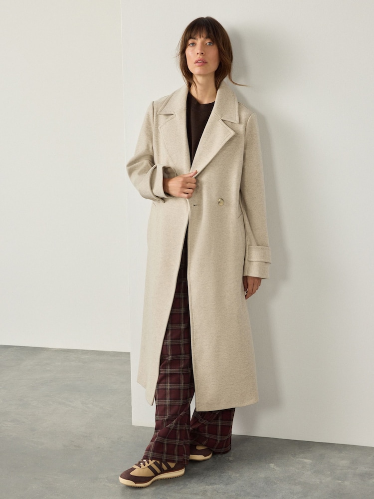 Cream Long Maxi Coat - Image 2 of 9