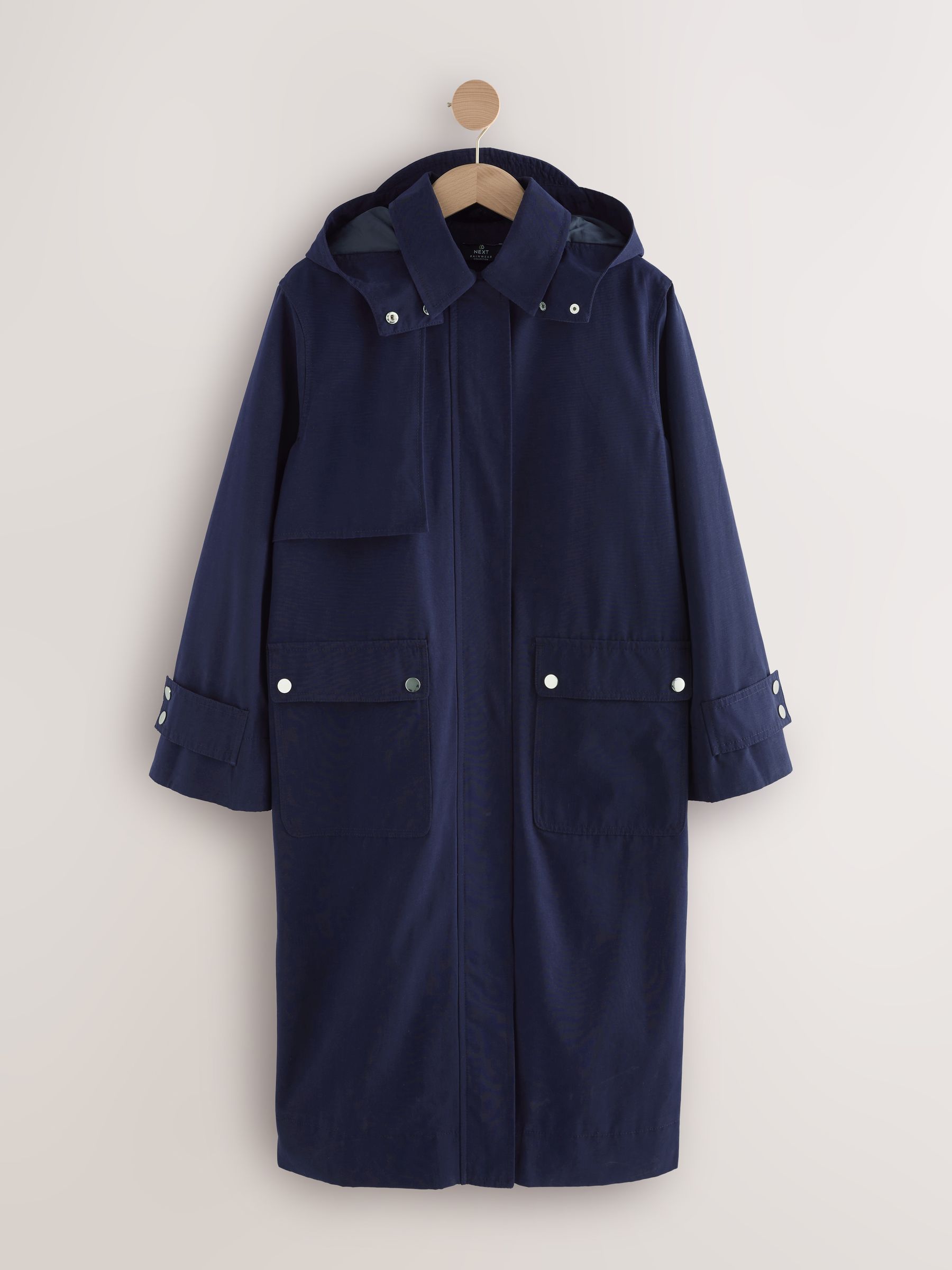 Buy Navy Shower Resistant Hooded Rain Coat from Next USA