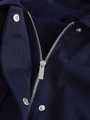 Navy Shower Resistant Hooded Rain Coat - Image 6 of 9