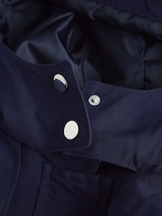 Navy Shower Resistant Hooded Rain Coat - Image 7 of 9