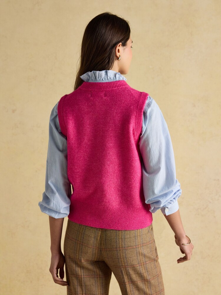 Joules Holly Fushsia Pink Knitted Vest - Image 2 of 8