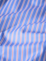 Blue Stripe Slim Fit 100% Cotton Signature Single Cuff Shirt - Image 8 of 8