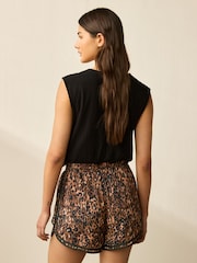 Leopard Print Sports Shorts With Contrast Stripe - Image 3 of 7