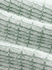 Sage Green Regular Fit Geometric Textured Crew Neck Jumper with Wool - Image 7 of 7
