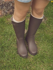Chocolate Brown Knee High Wellies - Image 4 of 10