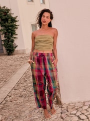 Pink Textured Check Barrel Trousers - Image 2 of 8