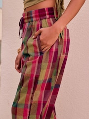 Pink Textured Check Barrel Trousers - Image 5 of 8