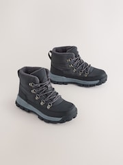 Grey Nylon Waterproof Lace-Up Walking Boots - Image 1 of 5