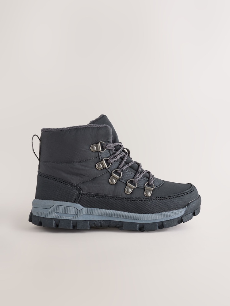 Grey Nylon Waterproof Lace-Up Walking Boots - Image 2 of 5