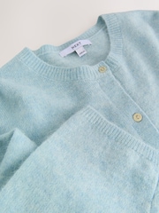Azul claro - Soft Touch Crew Neck Knitted Cardigan With Alpaca - Imagen 7 de 8