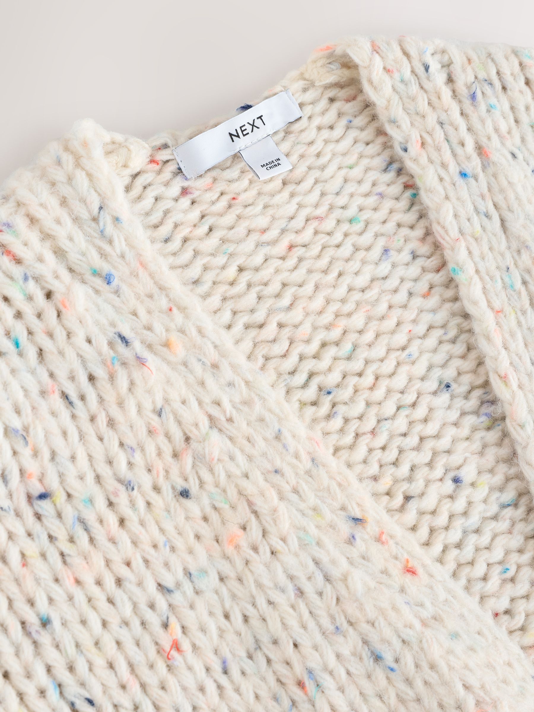 Buy Ecru Neppy Soft Touch Chunky Knit Cardigan from Next Bosnia