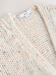 Ecru Neppy Soft Touch Chunky Knit Cardigan With Wool - Image 8 of 10