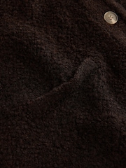 Chocolate Brown Boucle Knitted Gilet With Wool - Image 7 of 7