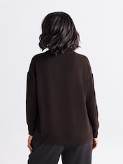 Chocolate Brown Supersoft V-Neck Cardigan With Pockets - Image 3 of 8