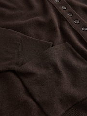 Chocolate Brown Supersoft V-Neck Cardigan With Pockets - Image 7 of 8