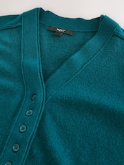 Teal Blue Supersoft V-Neck Cardigan With Pockets - Image 12 of 14