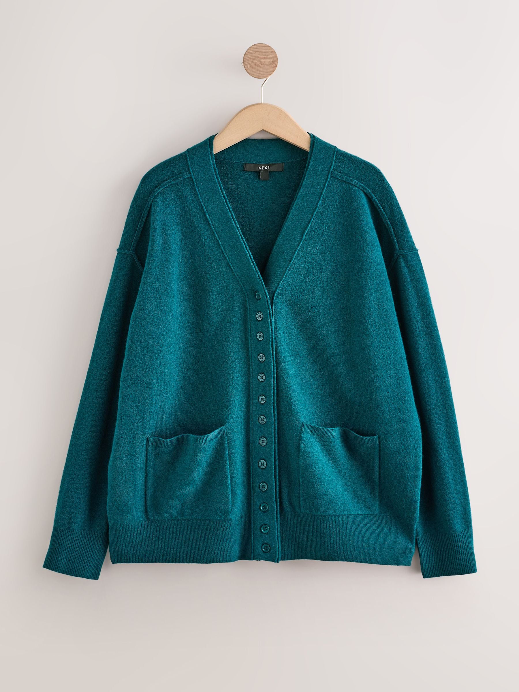 Buy Teal Blue Supersoft V-Neck Cardigan With Pockets from the Next