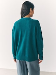 Teal Blue Supersoft V-Neck Cardigan With Pockets - Image 7 of 14