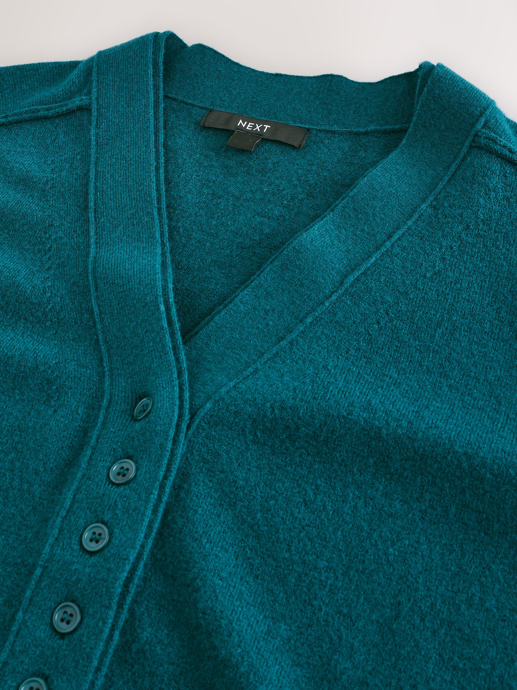 Buy Teal Blue Supersoft V-Neck Cardigan With Pockets from the Next