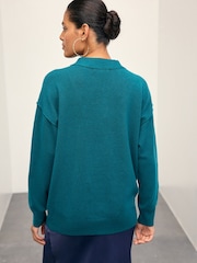 Teal Blue Supersoft V-Neck Cardigan With Pockets - Image 8 of 14