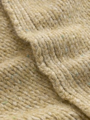 Olive Green Neppy Soft Touch Chunky Knit Cardigan With Wool - Image 6 of 7
