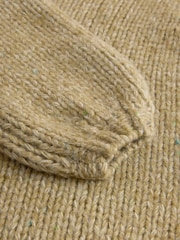 Olive Green Neppy Soft Touch Chunky Knit Cardigan With Wool - Image 7 of 7