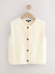 Ecru Boucle Knitted Gilet With Wool - Image 5 of 7