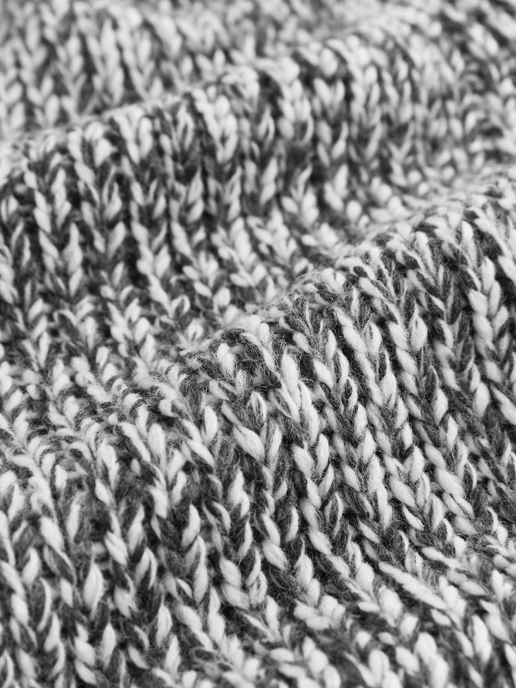 Monochrome Shoulder Padded Twist Knit Cardigan - Image 2 of 3