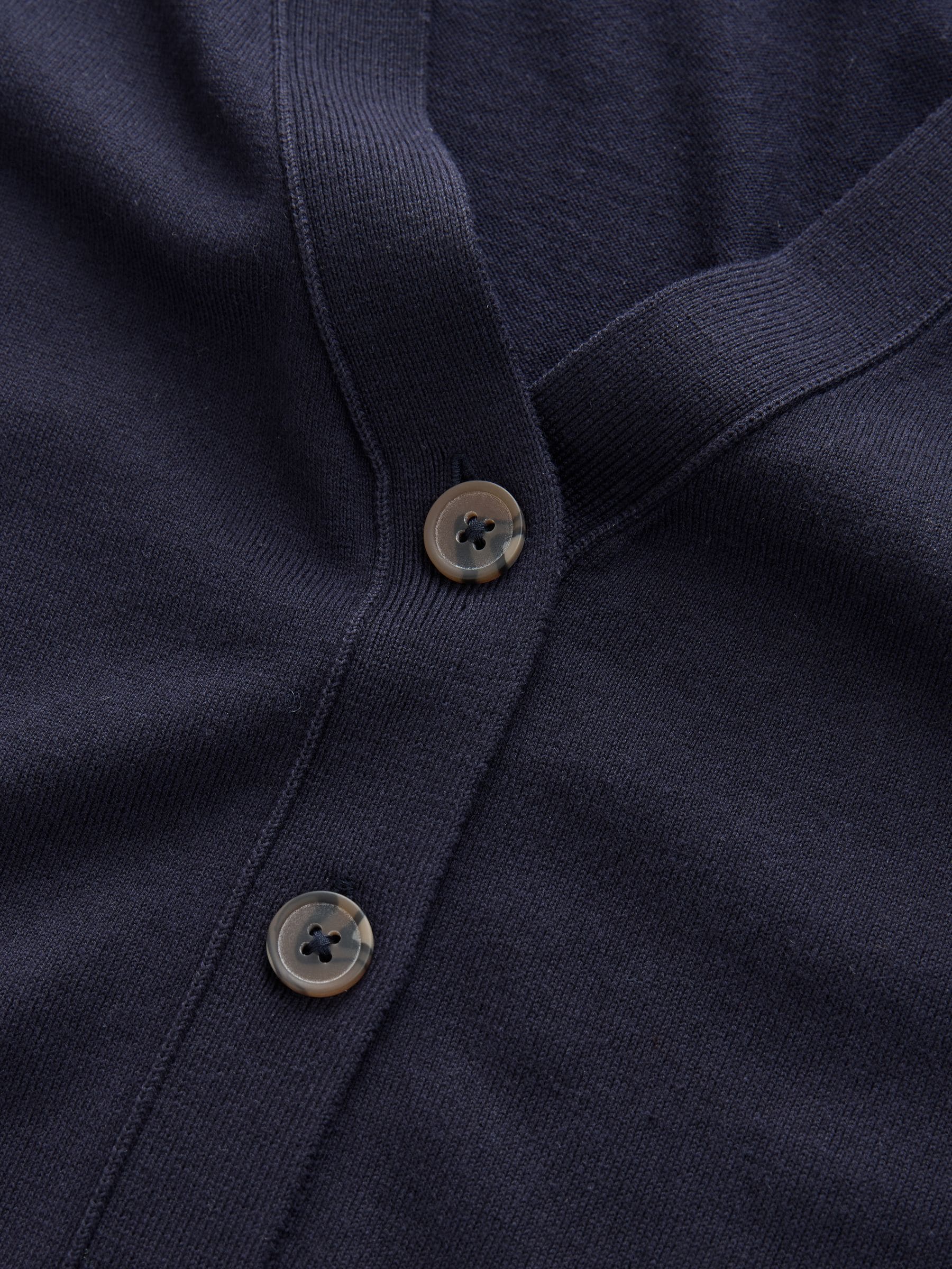 Buy Navy Blue Soft Touch V-Neck Cotton Rich Button Up Cardigan