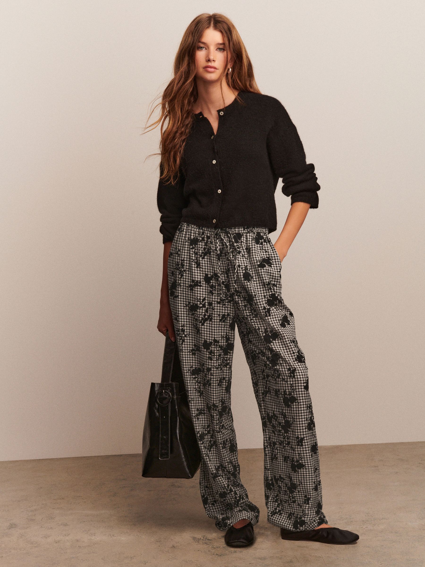 Buy Black Soft Touch Crew Neck Knitted Cardigan With Alpaca from