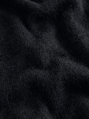 Negro - Soft Touch Crew Neck Knitted Cardigan With Alpaca - Imagen 7 de 8
