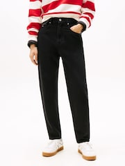 Tommy Hilfiger Black Mom Tapered Leg Jeans - Image 1 of 5