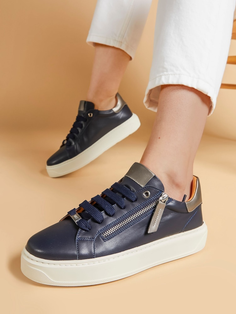 Синий - Jones Bootmaker Paulina Chunky Leather Trainers - Изображение 1 из 7