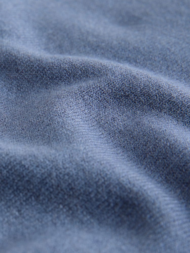 Blue Regular Fit Premium Feel High Crew Neck Jumper - Image 7 of 7 Blue Regular Fit Premium Feel High Crew Neck Jumper - Image 7 of 7