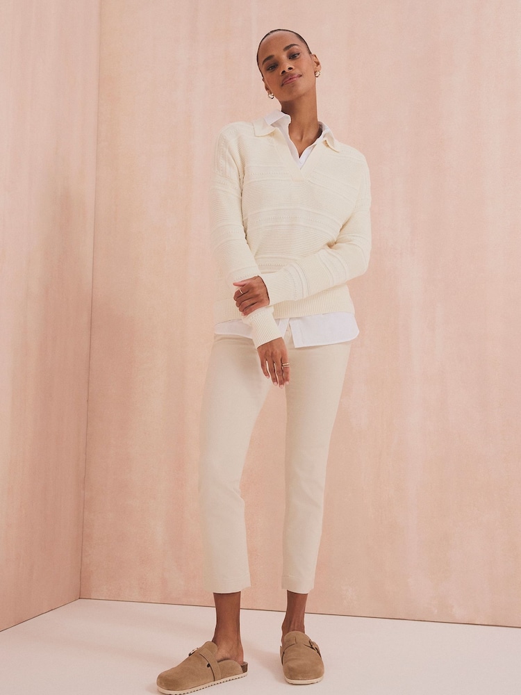 Crew Clothing Company White Tali Collared Jumper - Image 2 of 8