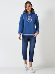 Crew Clothing Company Blue Supersoft Graphic Hoodie - Image 2 of 5