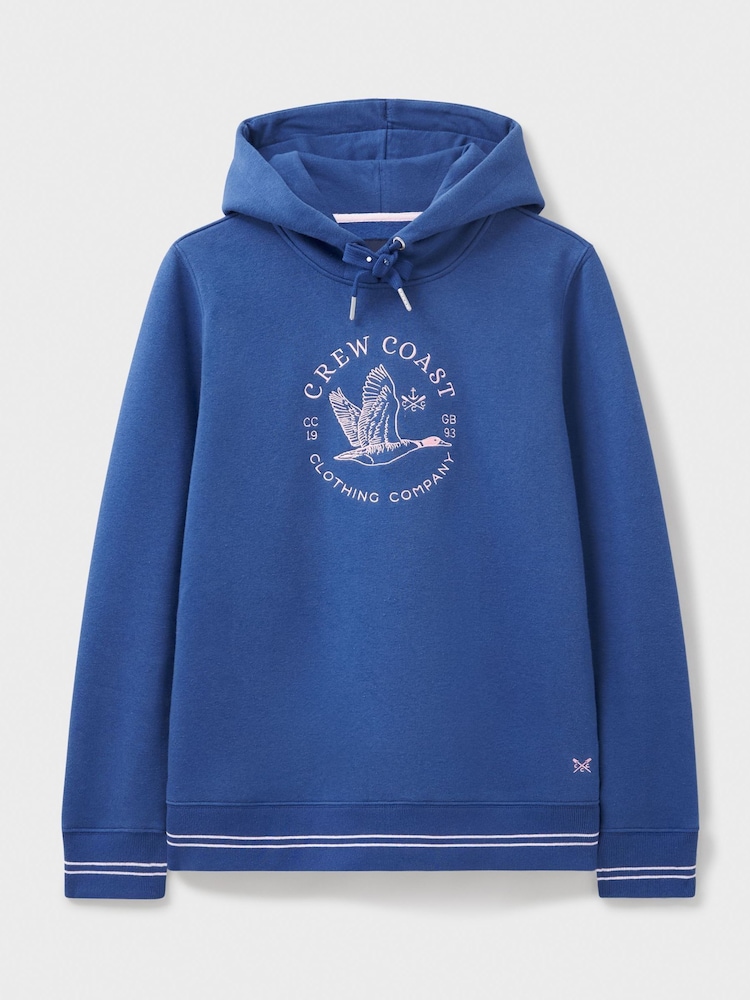 Crew Clothing Company Blue Supersoft Graphic Hoodie - Image 5 of 5