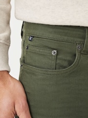 Crew Clothing Company Green 5 Pocket Overdyed Denim Jeans - Image 4 of 5