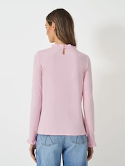Crew Clothing Company Pink Frill Collar Layering Top - Image 2 of 5