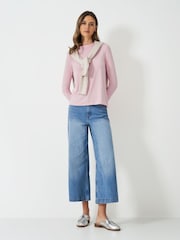 Crew Clothing Company Pink Frill Collar Layering Top - Image 3 of 5