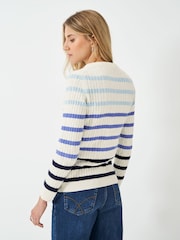 Crew Clothing Light Blue Heritage Cable V-Neck Jumper - Image 2 of 5