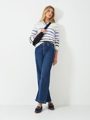 Crew Clothing Light Blue Heritage Cable V-Neck Jumper - Image 3 of 5