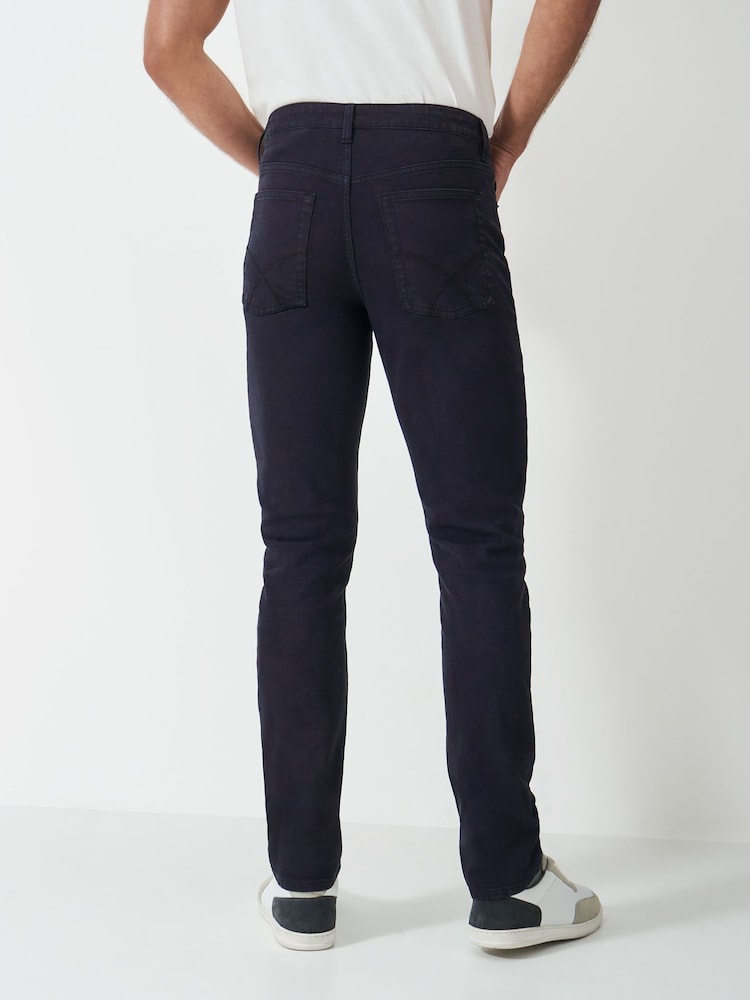 Crew Clothing Company Blue 5 Pocket Overdyed Denim Jeans - Image 2 of 5