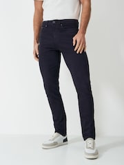 Crew Clothing Company Blue 5 Pocket Overdyed Denim Jeans - Image 3 of 5