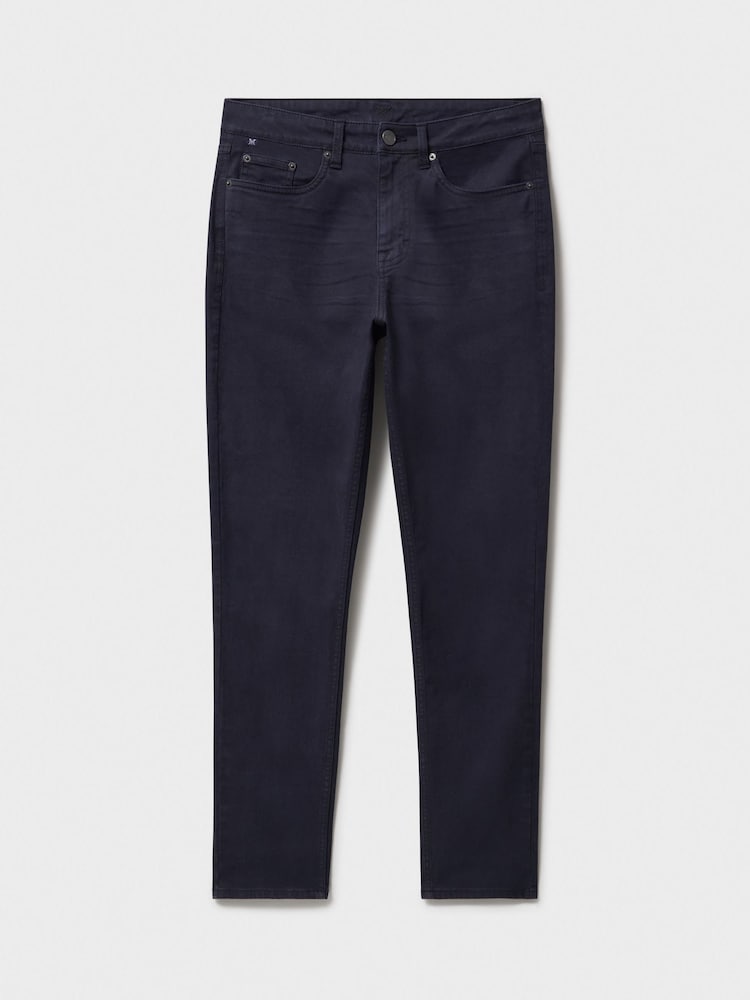Crew Clothing Company Blue 5 Pocket Overdyed Denim Jeans - Image 5 of 5