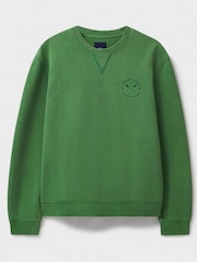 Crew Clothing Green Pigment Dyed Crew Neck Sweatshirt - Image 5 of 5