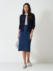 Crew Clothing Blue Tillie Textured Cardigan - Image 3 of 5