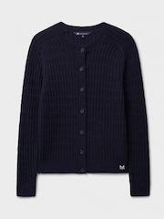 Crew Clothing Blue Tillie Textured Cardigan - Image 4 of 5